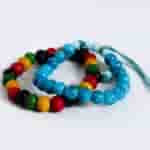 bracelet in colorful and blue on white background